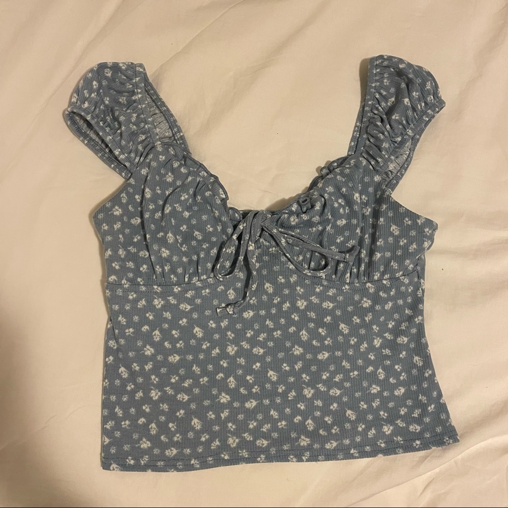 Cropped top floral Bustier top